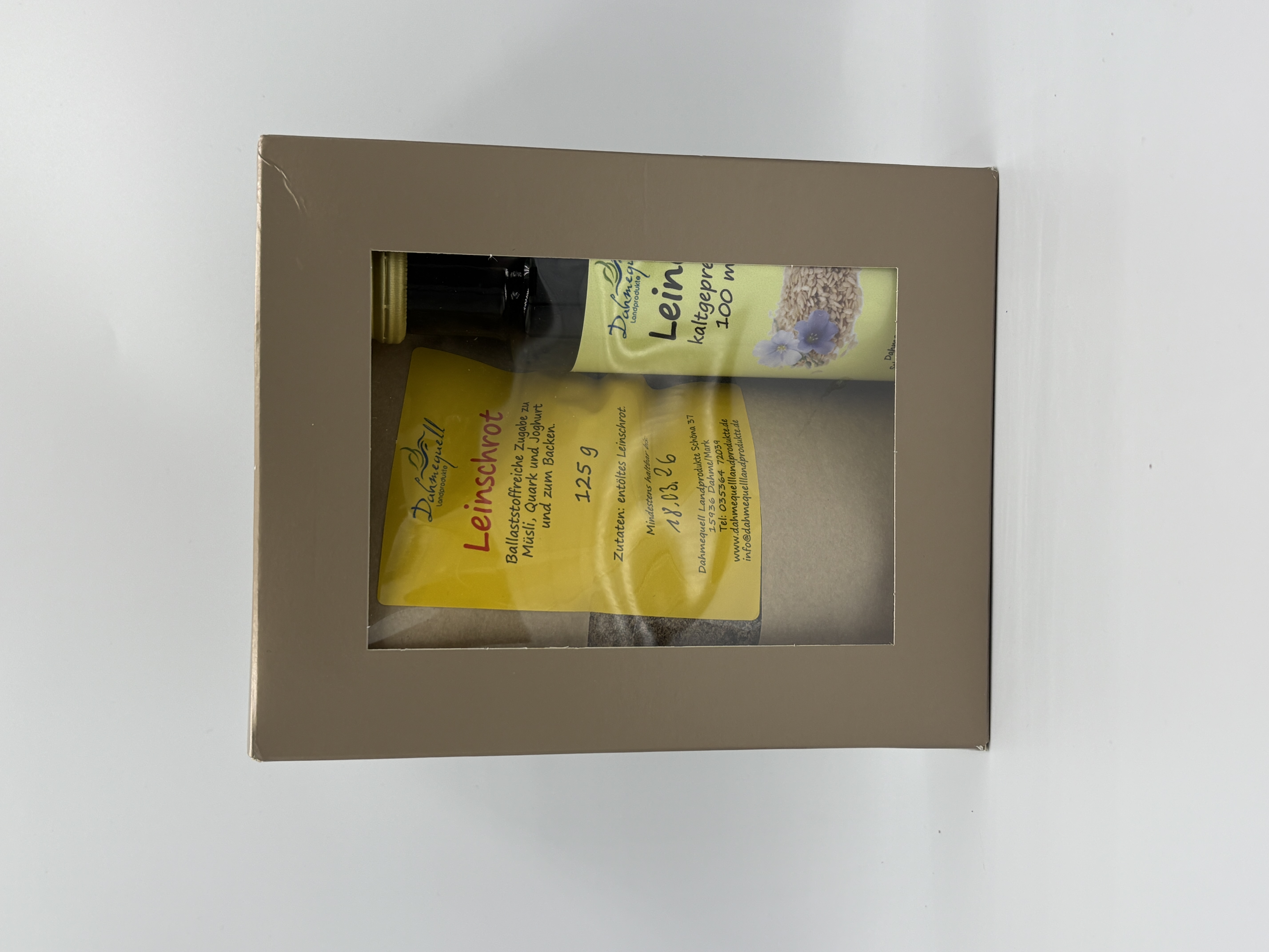Genußpaket Leinöl und Leinschrot